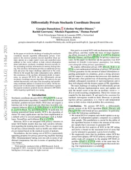 Differentially Private Stochastic Coordinate Descent