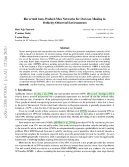 Recurrent Sum-Product-Max Networks for Decision Making in
  Perfectly-Observed Environments
