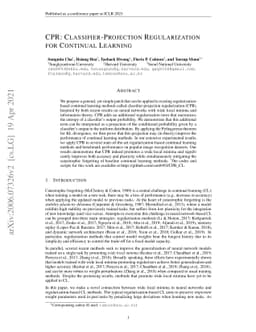 CPR: Classifier-Projection Regularization for Continual Learning