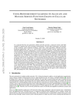 Using Reinforcement Learning to Allocate and Manage Service Function
  Chains in Cellular Networks