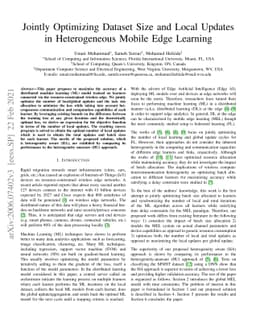 Jointly Optimizing Dataset Size and Local Updates in Heterogeneous
  Mobile Edge Learning