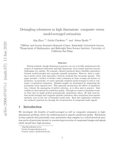 Detangling robustness in high dimensions: composite versus
  model-averaged estimation