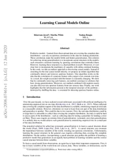 Learning Causal Models Online