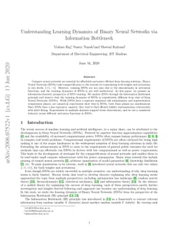 Understanding Learning Dynamics of Binary Neural Networks via
  Information Bottleneck