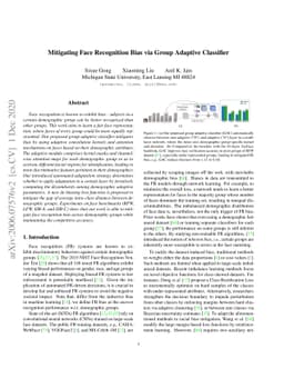 Mitigating Face Recognition Bias via Group Adaptive Classifier
