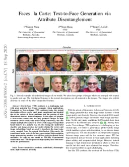 Faces à la Carte: Text-to-Face Generation via Attribute
  Disentanglement