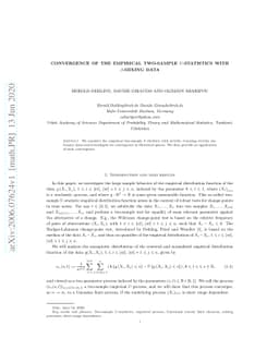 Convergence of the empirical two-sample $U$-statistics with
  $β$-mixing data