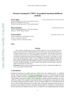 Structure learning for CTBN's via penalized maximum likelihood methods