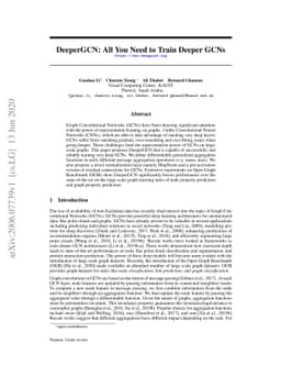 DeeperGCN: All You Need to Train Deeper GCNs