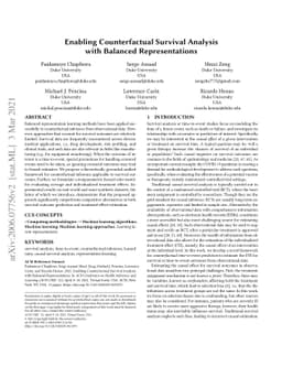 Enabling Counterfactual Survival Analysis with Balanced Representations