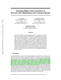 Exploiting Higher Order Smoothness in Derivative-free Optimization and
  Continuous Bandits