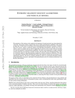 Entropic gradient descent algorithms and wide flat minima