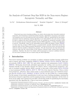 An Analysis of Constant Step Size SGD in the Non-convex Regime:
  Asymptotic Normality and Bias