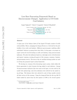 Loss Rate Forecasting Framework Based on Macroeconomic Changes:
  Application to US Credit Card Industry