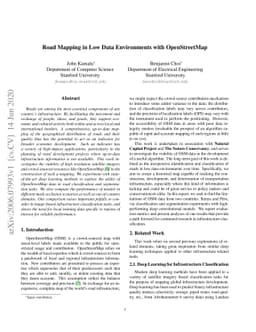 Road Mapping in Low Data Environments with OpenStreetMap