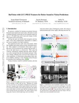 BatVision with GCC-PHAT Features for Better Sound to Vision Predictions