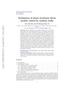 Estimation of dense stochastic block models visited by random walks
