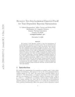 Recursive Two-Step Lookahead Expected Payoff for Time-Dependent Bayesian
  Optimization