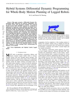 Hybrid Systems Differential Dynamic Programming for Whole-Body Motion
  Planning of Legged Robots