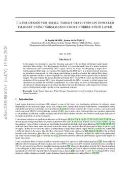 Filter design for small target detection on infrared imagery using
  normalized-cross-correlation layer