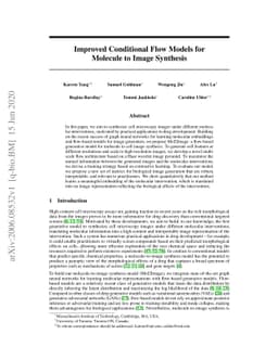 Improved Conditional Flow Models for Molecule to Image Synthesis