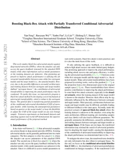 Boosting Black-Box Attack with Partially Transferred Conditional
  Adversarial Distribution