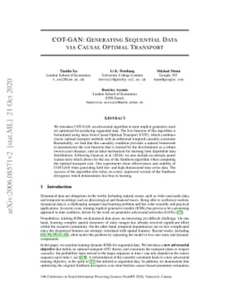 COT-GAN: Generating Sequential Data via Causal Optimal Transport