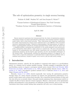 The role of optimization geometry in single neuron learning