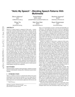 "Notic My Speech" -- Blending Speech Patterns With Multimedia