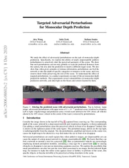 Targeted Adversarial Perturbations for Monocular Depth Prediction