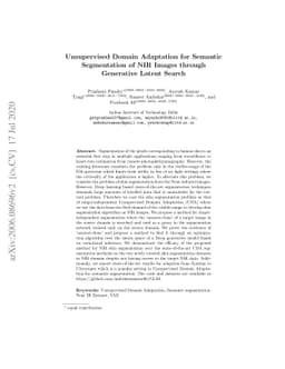 Unsupervised Domain Adaptation for Semantic Segmentation of NIR Images
  through Generative Latent Search