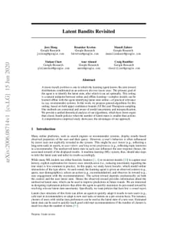 Latent Bandits Revisited