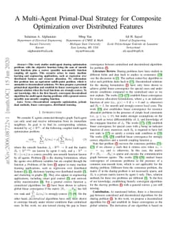 A Multi-Agent Primal-Dual Strategy for Composite Optimization over
  Distributed Features