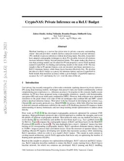 CryptoNAS: Private Inference on a ReLU Budget