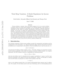 Total Deep Variation: A Stable Regularizer for Inverse Problems