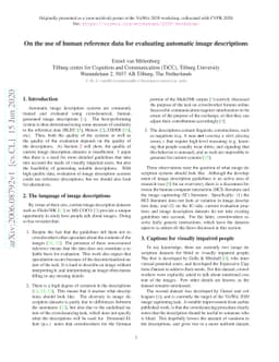 On the use of human reference data for evaluating automatic image
  descriptions