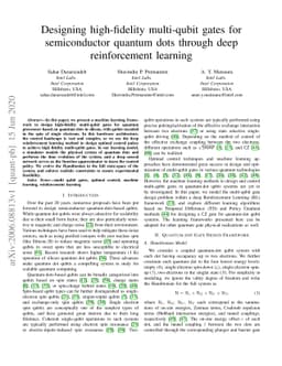 Designing high-fidelity multi-qubit gates for semiconductor quantum dots
  through deep reinforcement learning