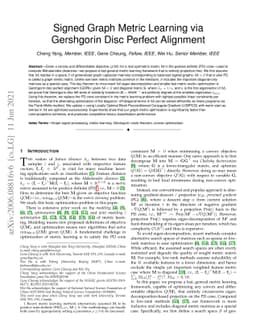 Signed Graph Metric Learning via Gershgorin Disc Perfect Alignment