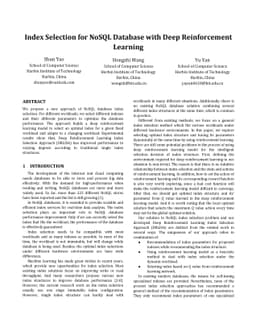 Index Selection for NoSQL Database with Deep Reinforcement Learning