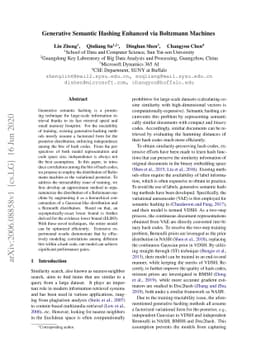 Generative Semantic Hashing Enhanced via Boltzmann Machines