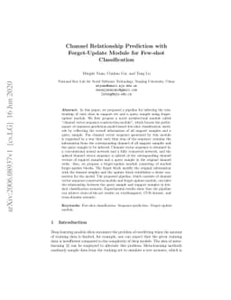 Channel Relationship Prediction with Forget-Update Module for Few-shot
  Classification