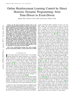 Online Reinforcement Learning Control by Direct Heuristic Dynamic
  Programming: from Time-Driven to Event-Driven