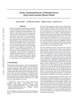 On the Variational Posterior of Dirichlet Process Deep Latent Gaussian
  Mixture Models