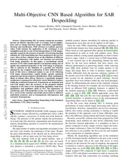 Multi-Objective CNN Based Algorithm for SAR Despeckling