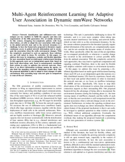 Multi-Agent Reinforcement Learning for Adaptive User Association in
  Dynamic mmWave Networks