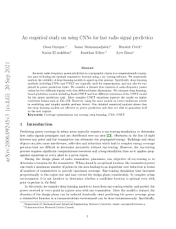 An empirical study on using CNNs for fast radio signal prediction