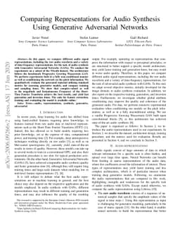Comparing Representations for Audio Synthesis Using Generative
  Adversarial Networks