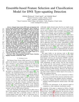 Ensemble-based Feature Selection and Classification Model for DNS
  Typo-squatting Detection