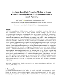 An agent-based self-protective method to secure communication between
  UAVs in unmanned aerial vehicle networks