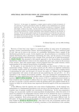 Spectral deconvolution of unitarily invariant matrix models
